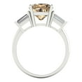 thumbnail image 4 of 3 ct Cushion Cut Yellow Moissanite Three-Stone Engagement Ring for Women in 18K White Gold, 4 of 5