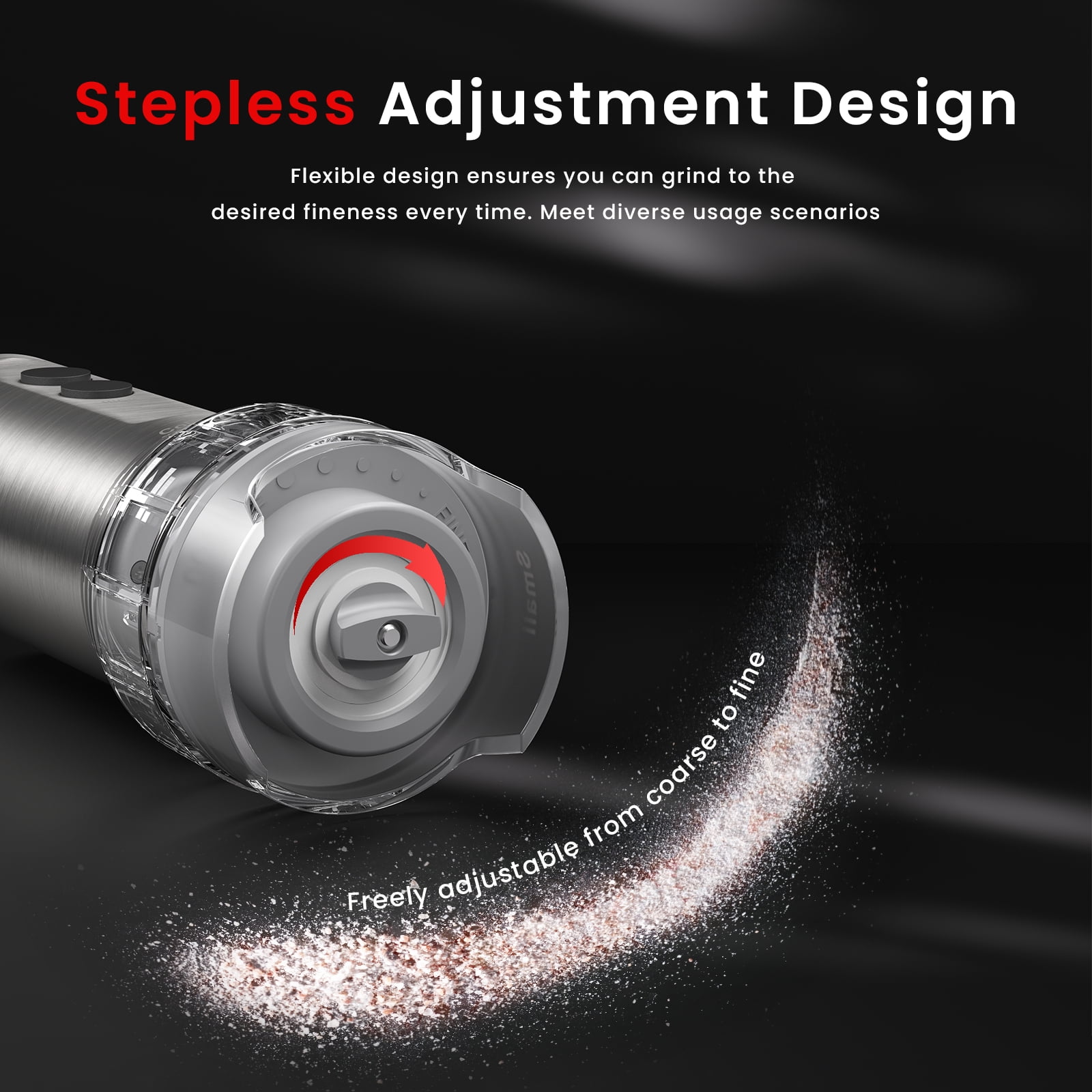 Electric Salt and Pepper Grinder Se,Quick Switching of Silos, Stainless Steel Automatic Pepper Mill Grinder,USB Rechargeable 3 large-Capacity Stock Bins Adjustable Grinding Coarseness
