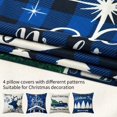 thumbnail image 2 of Garvee Decorative Christmas Cushion Covers 4 Pack Linen Look Pillow Covers, 18 x 18, Blue, 2 of 2