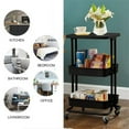 thumbnail image 4 of Alexent 2-Tier Table Top Plastic Storage Trolley Rolling Cart Organizer in Black, 4 of 12