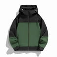 thumbnail image 3 of COSFO Colorblock Men's Rain Jacket Waterproof Hooded Windbreaker Outdoor Hiking Full Zip Loose Fit Long Sleeve Winter Coats for Men, 3 of 4