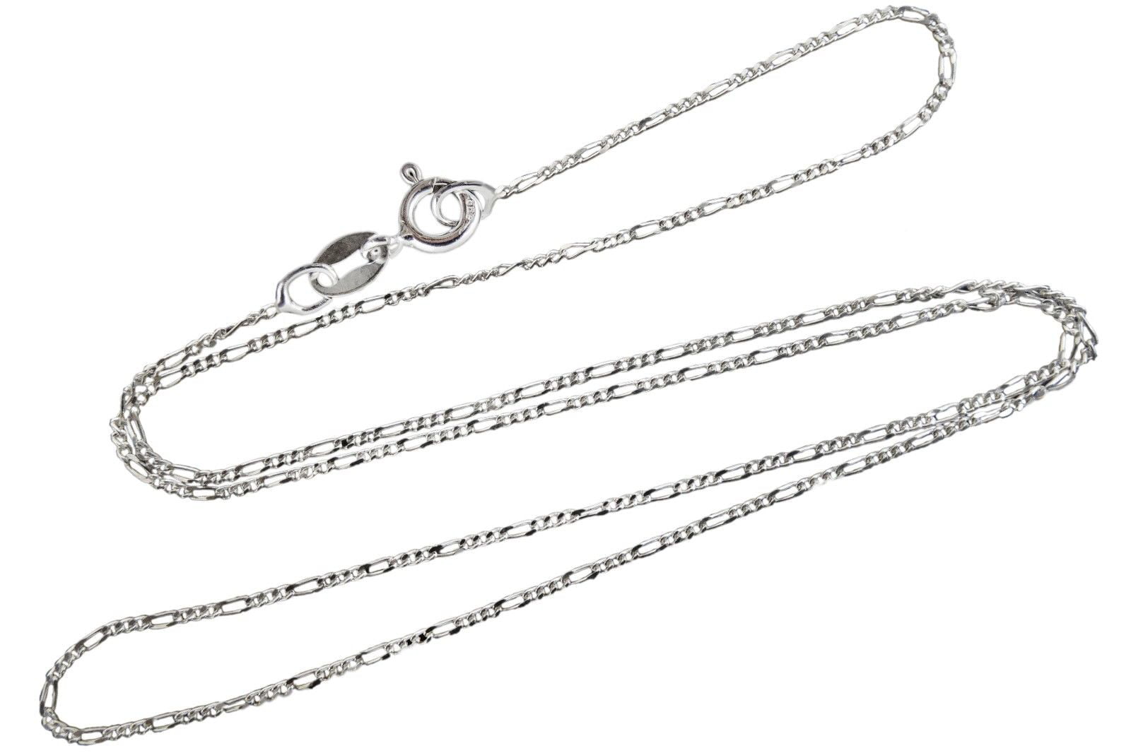 Figaro Style D/C Oval Link Chain 925 Sterling Silver Italy 7,8,16,18,20,22 inch 