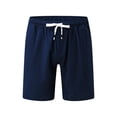 thumbnail image 3 of Pxiakgy mens shorts Men Summer Solid Color Short Patchwork Sports Short Tether Pocket Short Cotton And Linen Fashion Short Men Casual Shorts Navy Blue + 5XL, 3 of 7