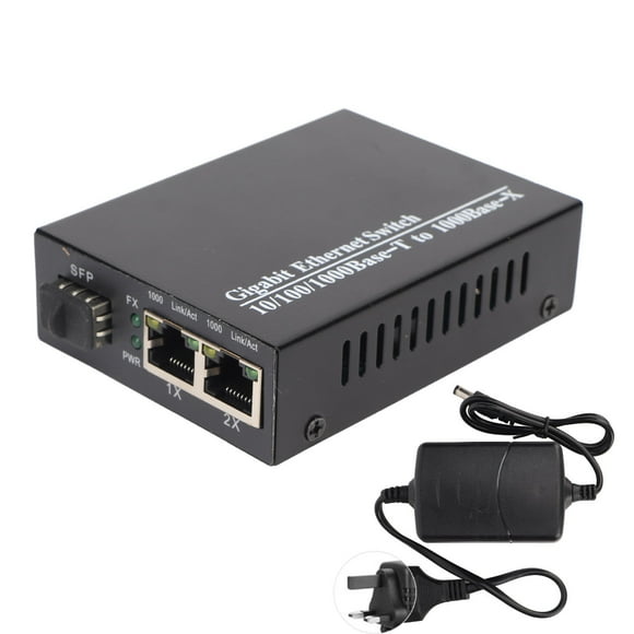 FYBTO Fiber Transceiver Gigabit SFP to RJ45 Multifunctional Compatibility Optical Media Converter 100‑240V UK Plug-0907