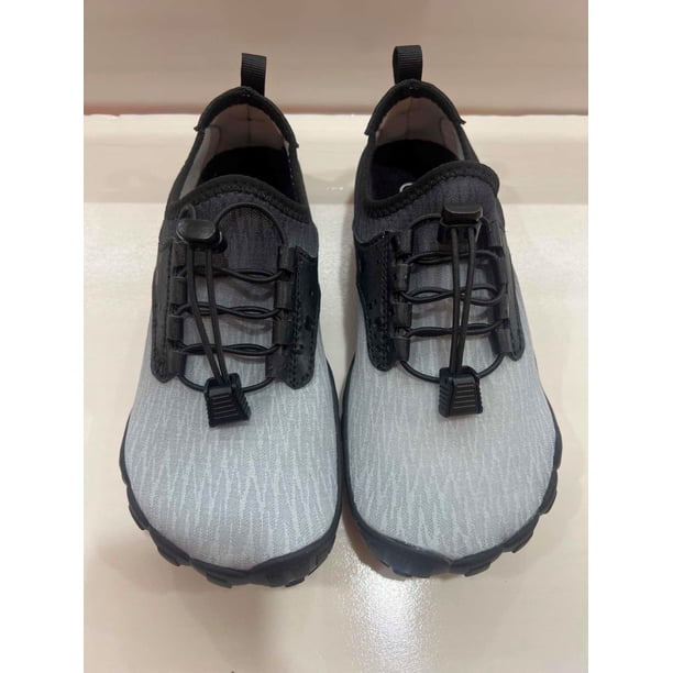 Zapatos acuáticos unisex, zapatos de playa descalzos, antideslizantes para deportes acuáticos (37 Gris Negro)