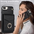 thumbnail image 3 of Elegante funda multifuncional tipo cartera para iPhone 6 Plus/6s Plus con correas, ranura para tarjetas, soporte para anillo, protección para cámara, material de PU, a prueba de golpes, un, 3 of 5