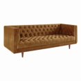 thumbnail image 2 of Modway Elation Sofa Moderne Capitonné en Velours de Performance, Brun Cognac, 2 of 9