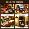 thumbnail image 3 of TERRAMUS City Street Pizza Restaurant Building Set with LED Lights, 1098PCS Italian Pizzeria Building Blocks with Retro Pizza Van Brick Oven Dining Area Street House Toys for Boys Grils Age 10+, 3 of 9