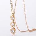 thumbnail image 4 of APSVO 14K Gold Plated Cubic Zirconia Necklace for Women Dainty Simple 3 Stones Twisted Women Necklaces Pendant Chain Bridesmaid Jewelry Easter Basket Stuffers Gifts, 4 of 7