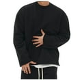 thumbnail image 4 of Cotton Blend Sweatshirts for Men No Hood Long Sleeve Crewneck Shirts Mens Casual Solid Pullover Basic Loungewear Athletic Workout Sweatshirt Tops, 4 of 4