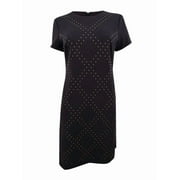 Tommy Hilfiger Women's Embellished Scuba Shift Dress (Black, 18)
