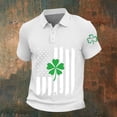 thumbnail image 1 of Ceisia Men's St. Patrick's Day Polo Shirt Collection | Shamrock American Flag Print | Casual Short Sleeve Collared Tops Gift, 1 of 5