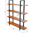 thumbnail image 6 of CONSDAN Industrial Bookshelf, 4 Tier Free Standing Units 55" H, Real Poplar Rustic Bookcase, 6 of 6
