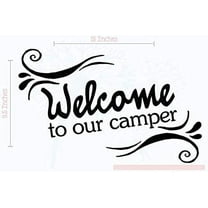 Welcome Vinyl Letters RV Wall Decor Stickers Quote Camper Art Decals, 15 X 9.5 , Glossy Black