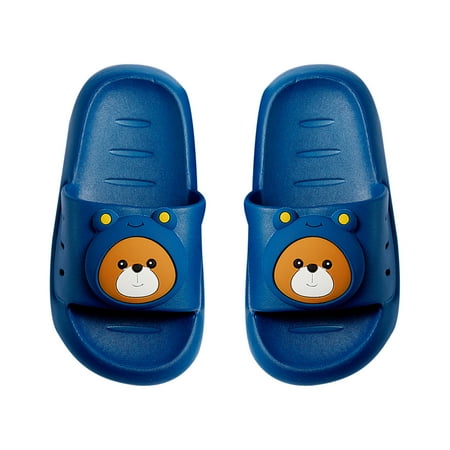 

Honeeladyy Toddler Kid Shoes Toddler Baby Sandals Cartoon Bear Soft And Non-Slip Kids Home Slipper Children s Shose Dark Blue Discount