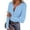 Sky Blue, variant on FDGIU Women’s Ribbed Knit Striped Long Sleeve Top - Henley Neck Slim Fit Layered Tee for Work Casual