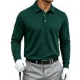 thumbnail image 2 of IAJDKMEK Men's Long Sleeve Waffle Shirts - Solid Color Big Knit, Lightweight Breathable Pullover Tops, Casual T-Shirts for Men, Perfect Spring Autumn Layering,Dark Green 5XL, 2 of 6