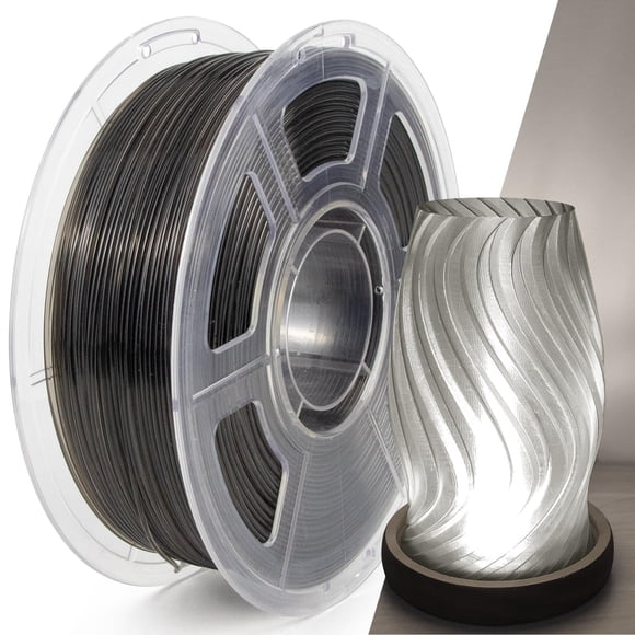 IEMAI Filament PETG Transparent 1,75 mm 1 kg, Filament d'Imprimante 3D Gris Somke Transparent Cristal jusqu'à 600 Mm/s pour Impression, Résistant et Durable pour Abat-Jour, Creat