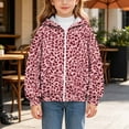 thumbnail image 5 of SERTGUTR Girls Leopard Print Hooded Sweatshirt, Zip Up Fleece Jacket with Pockets, Long Sleeve Casual Outerwear, Everyday School Outdoor Warm Coat, 5 of 8