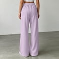 thumbnail image 4 of XFeng Women Wide Leg Sweatpants High Waist Drawstring Casual Pants, 4 of 5