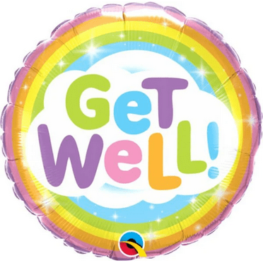 18" GET WELL RAINBOW Balloon • Party Supplies Decorations Foil Mylar Balloon