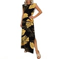 thumbnail image 3 of Edvintorg Long Dresses for Women Sleeveless Casual Loose Floral Sun Dress Summer Holiday Dresses with Split, 3 of 6