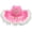 Pink, variant on Heart Cowgirl Hat with Feather Trim Rodeo Party Hat Wide Brim Western Cap for Bachelorette Themed Party Dress Up Accessory