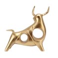 thumbnail image 4 of Golden Bull Sculpture, Exquisite Resin FengShui Bull Statue Hollow Prevent Fading  For Office Desktop, 4 of 8