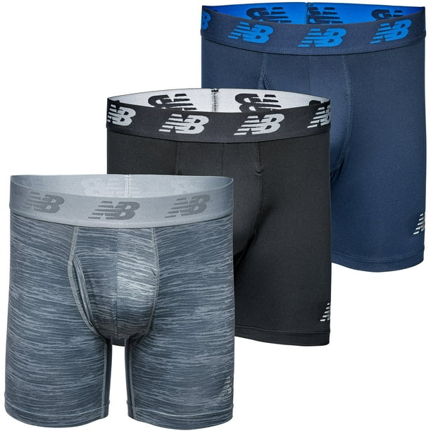Calzoncillos tipo bóxer New Balance de 6 pulgadas sin etiqueta para hombre, XXL, paquete de 3