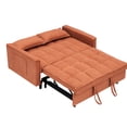 thumbnail image 6 of 2-seat orange corduroy folding sofa bed / Brings comfort to small home environments, 6 of 6