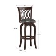thumbnail image 6 of Weston Home Shapel Swivel Cherry Finish Bar Stool, Black Vinyl, 6 of 7