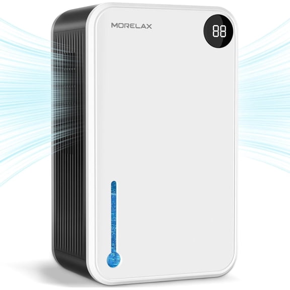 Dehumidifier,Morelax Dehumidifier for Home,Bathroom,Bedroom,95 OZ Water Tank, (1000 sq.ft) Quiet Small Dehumidifiers for Basement Home Bathroom with Auto Shut Off, 7 Colors LED Light,White