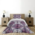 thumbnail image 3 of Ambesonne Vintage Quilted Coverlet 2 Pcs, Geometric Stripe Circle, Twin Size, Lavender Plum, 3 of 5