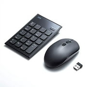 SANWA SUPPLY Silent Wireless Tenkey Mouse Set NT-WL23SETBK Black
