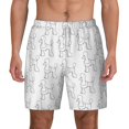 thumbnail image 3 of Uemuo Poodle Dog Pattern Mens Swim Trunks Quick Dry Board Shorts with Mesh Lining, Stretch Beach Shorts Quick Dry No-Chafing Board Shorts-Small, 3 of 9