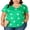 D-Green, variant on Plus Size Tops For Women Short Sleeve Button Down Shirt Casual Vertical Stripe Blouse