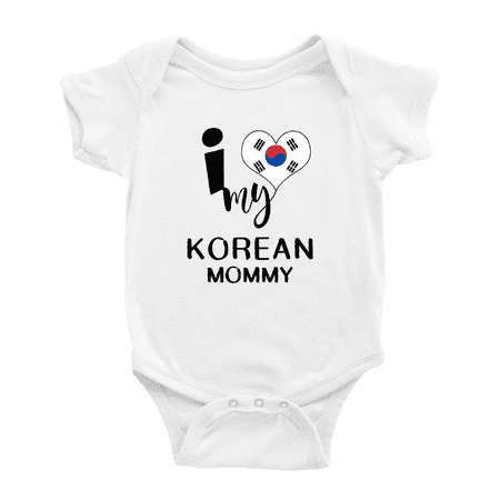 

I Heart My Korean Mommy Korea Love Flag Baby One-Pieces (White 0-3 Months)