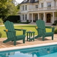 thumbnail image 2 of LOYALICE Folding Adirondack Chair with Dual Cup Holders, All-Weather HDPE Outdoor Patio Chair for Backyard, Poolside, Garden, Fire Pit, Green, 2 of 11