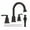 Matte Black, variant on AUKTOPT Bathroom Faucet 3 Hole, Centerset 4 Inch Faucet 2 Handle Bathroom Sink Faucet Lead-Free with Pop up Drain, Matte Black