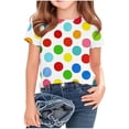 thumbnail image 3 of DISKEBUISS Children's Shirts - Polka Dot Print Casual Round Neck Short Sleeve Summer Blouse for Play & Everyday Wear, 3 of 5
