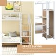 thumbnail image 5 of Aukfa Twin Over Twin Metal Bunk Bed with Storage Wardrobe and Staircase for Kids, White, 5 of 9