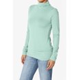 thumbnail image 3 of TheMogan Women's S~3X Essential Soft Jersey Ruched Turtle Neck Long Sleeve Slim Fit Top, 3 of 7
