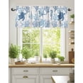 thumbnail image 4 of Blue Grey Coastal Beach Kitchen Valances for Windows Ocean Animals Pattern Valance Curtains&nbsp; for Kitchen /Living Room/Bedroom/ Bathroom Decor, 54"x18 " ,Rod Pocket 1 Panel,, 4 of 7