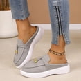 thumbnail image 6 of Women Shoes Womens Loafers Slip On Mules for Women Closed Toe Casual Flats Comfort Canvas Flat Shoes Tassel Decor Non Slip Wide Width Walking Slides Fashion House Shoes for Daily Dress Travel, 6 of 8