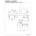 thumbnail image 2 of Kingston Brass KS7615TX Deux Poignée 4 Po Robinet de Lavabo avec Laiton Pop-up, 2 of 2