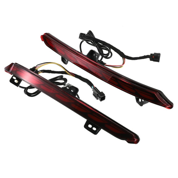 1 Pair Rear Bumper Reflector Fog Brake Tail Light Flowing Turn Signal Light Red Yellow for Honda Accord