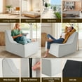 thumbnail image 2 of Homdox 32"L*39"W*29"H Leisure Sofa, Bean Bag Sofa Chair with Filler, Memory Foam Lazy Sofa with Zipper, Anti-Slip Integrated Compressed Sponge Bean Bag Sofa for Bedroom Office Hotel Home, White, 2 of 6