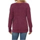 thumbnail image 4 of Suéter de cuello en V para mujer, suéter informal de invierno de color liso, cuello alto, manga larga, tejido suelto, suéter para mujer, 4 of 7