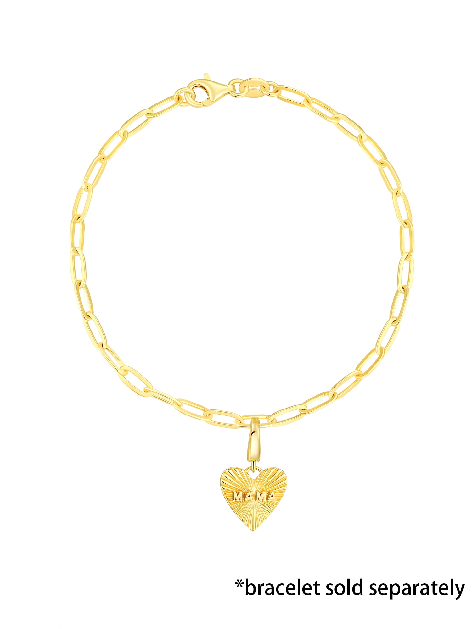 Brilliance Fine Jewelry Mama Heart Charm in 14KT Gold Plated Sterling Silver