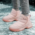 thumbnail image 2 of Mepaouo Womens Winter Snow Boots Waterproof Fleece Lined Winter Warm Slip on Walking Shoes(Pink,6.5), 2 of 7